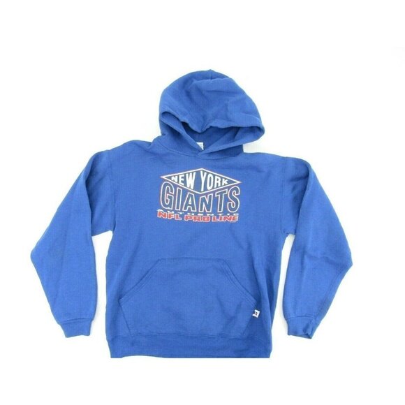 90's Russell Athletics Blue New York Giants NFL Football Hoodie Pullover USA - Picture 1 of 6